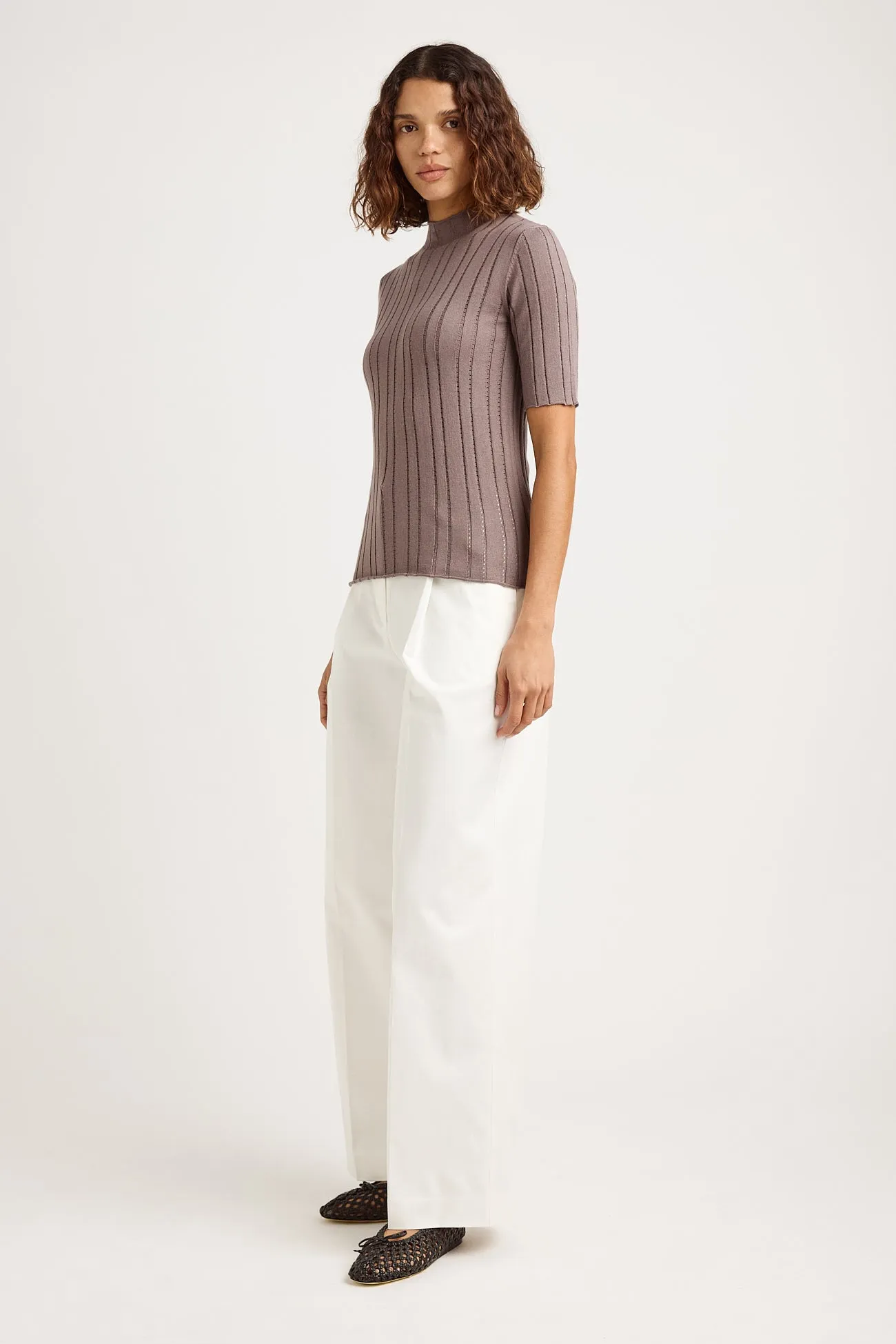 POINTELLE KNIT TOP