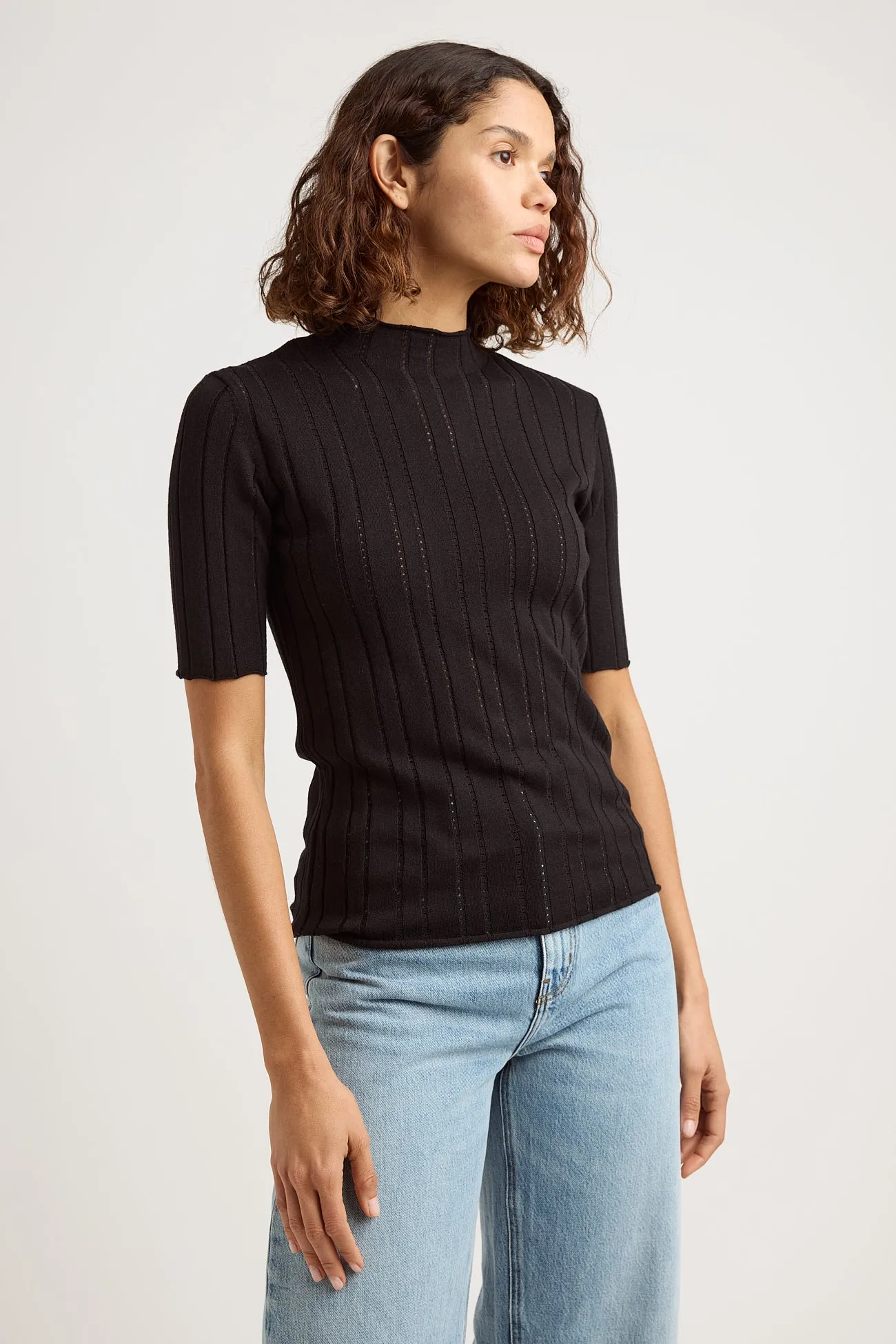 POINTELLE KNIT TOP