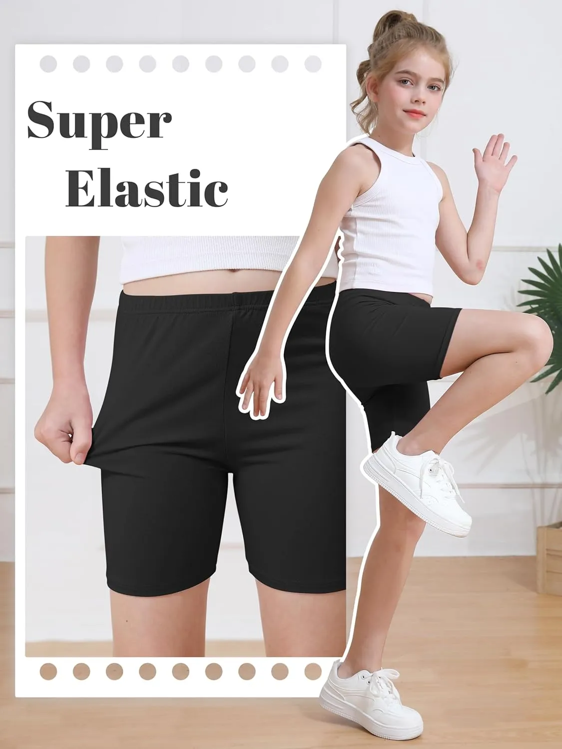 Resinta 6 Pack Girls Bike Shorts Under Dress Dance Cartwheel Shorts for Toddler Kids Summer Clothes Multicolor