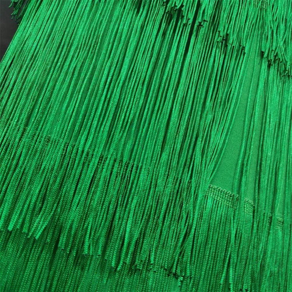 SEMATOMALA Women's Fringe Midi Skirt Bodycon Party Skirt Salsa Latin Dance Work Office Prom Dinner Elegant Skirt with Tassel
