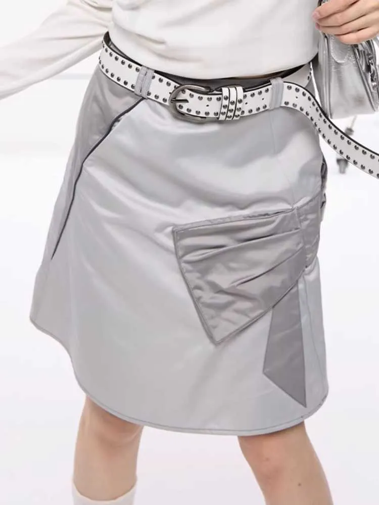 Silver patchwork skirt【s0000010412】