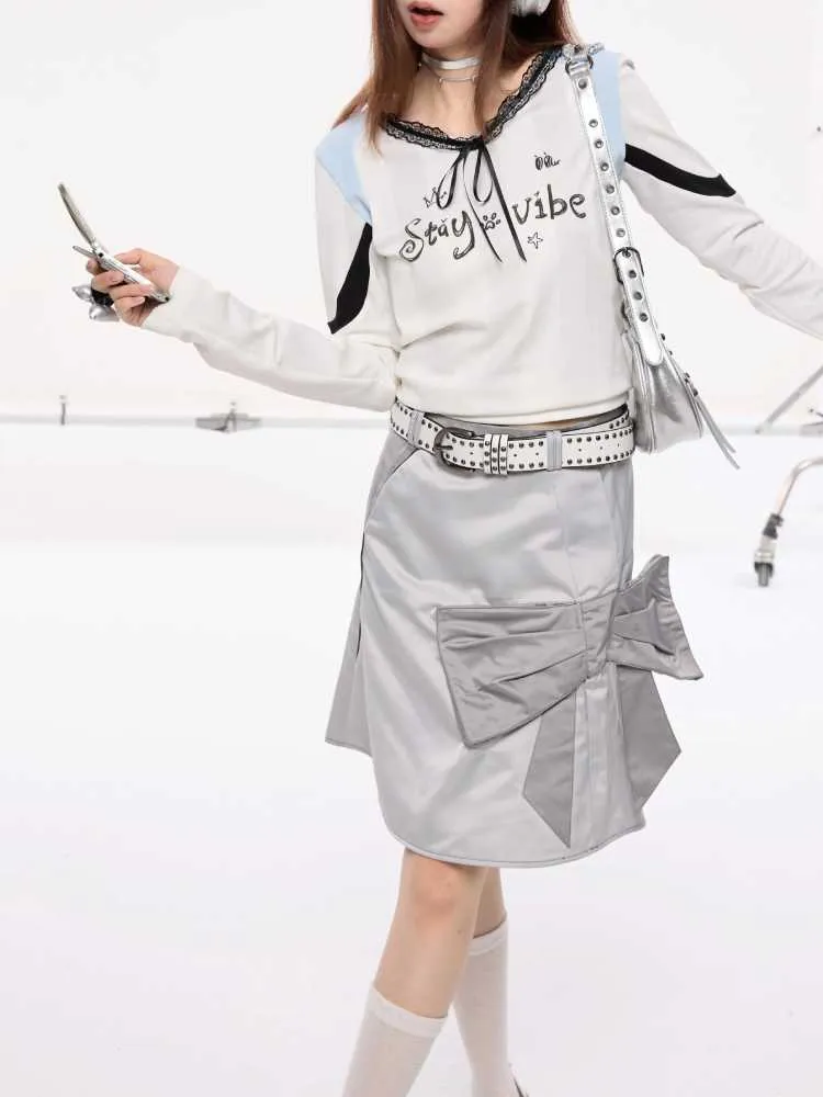 Silver patchwork skirt【s0000010412】