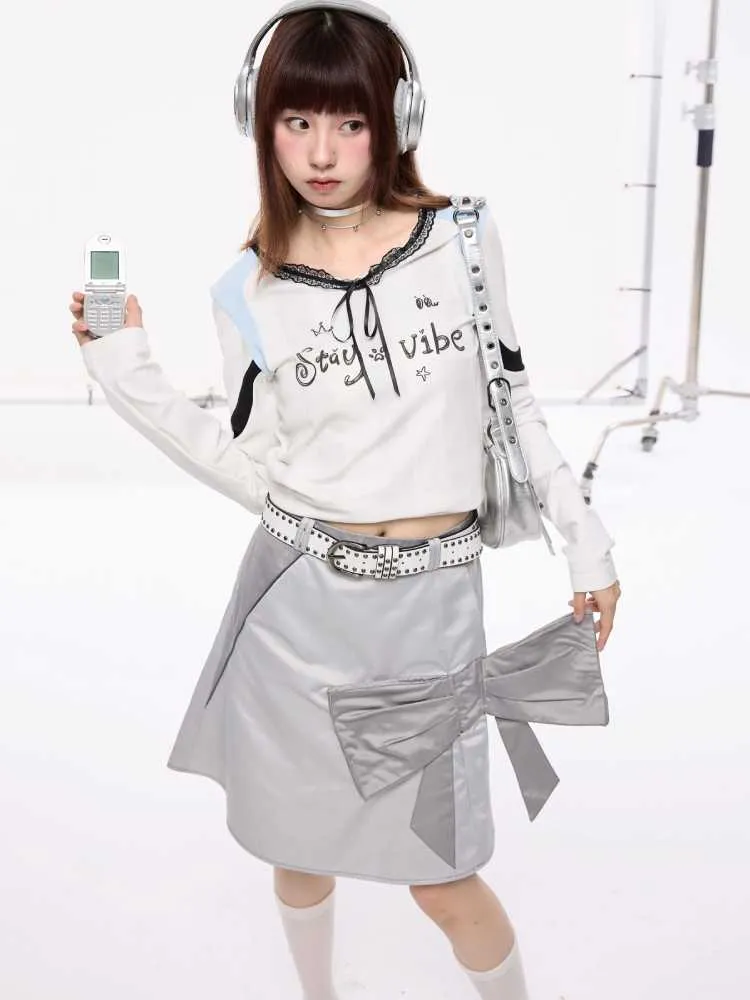 Silver patchwork skirt【s0000010412】