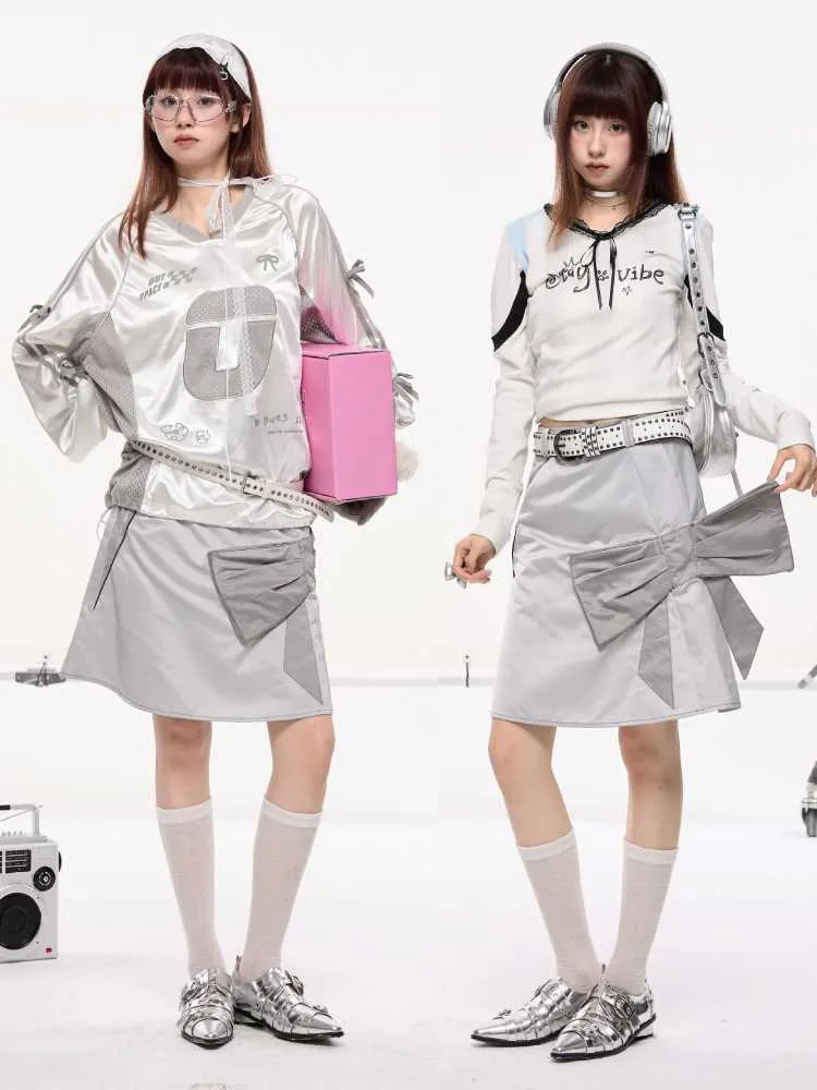 Silver patchwork skirt【s0000010412】