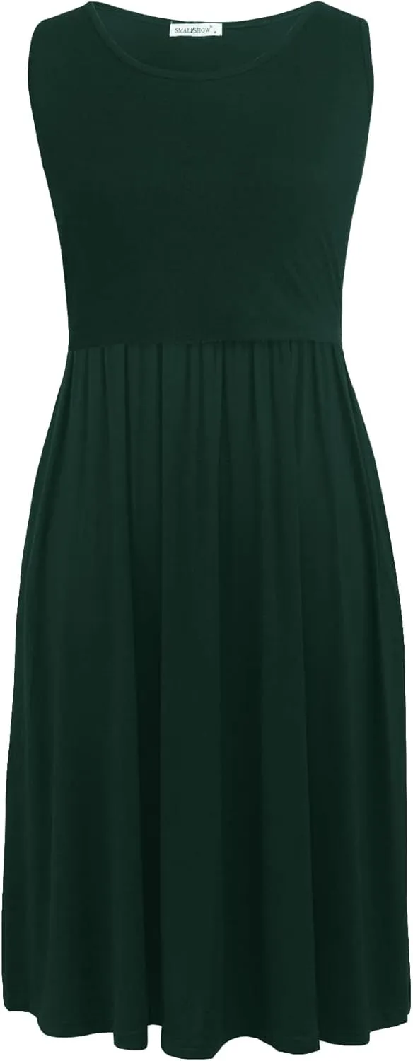 Smallshow Women's Sleeveless Nursing Dresses Patchwork Maternity Breastfeeding Dress