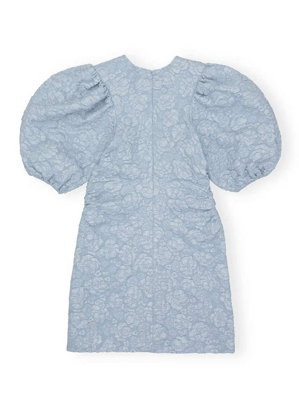 Stretch Jacquard Puff Sleeves Dress