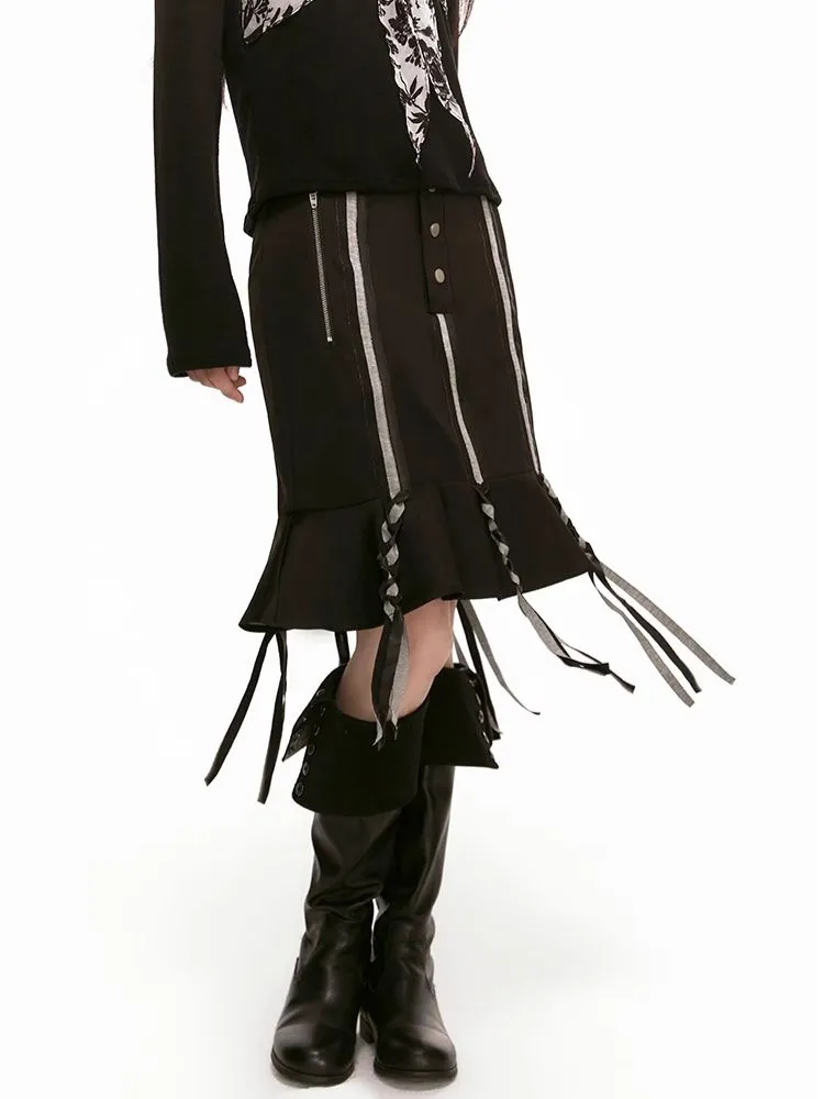 Stripe Patchwork Braid Umbrella Dress【s0000006942】