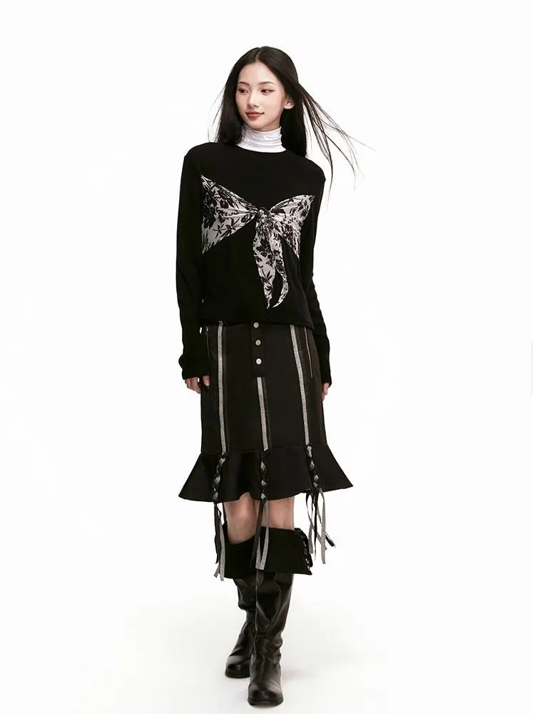 Stripe Patchwork Braid Umbrella Dress【s0000006942】