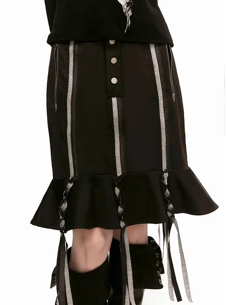 Stripe Patchwork Braid Umbrella Dress【s0000006942】