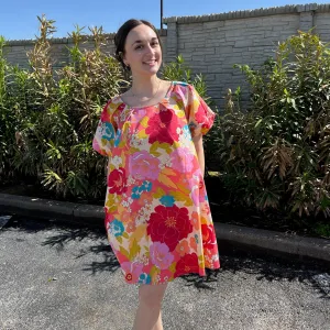 Tropical Vacation Dress- Red