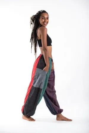 Unisex Patchwork Pinstripe Cotton Pants