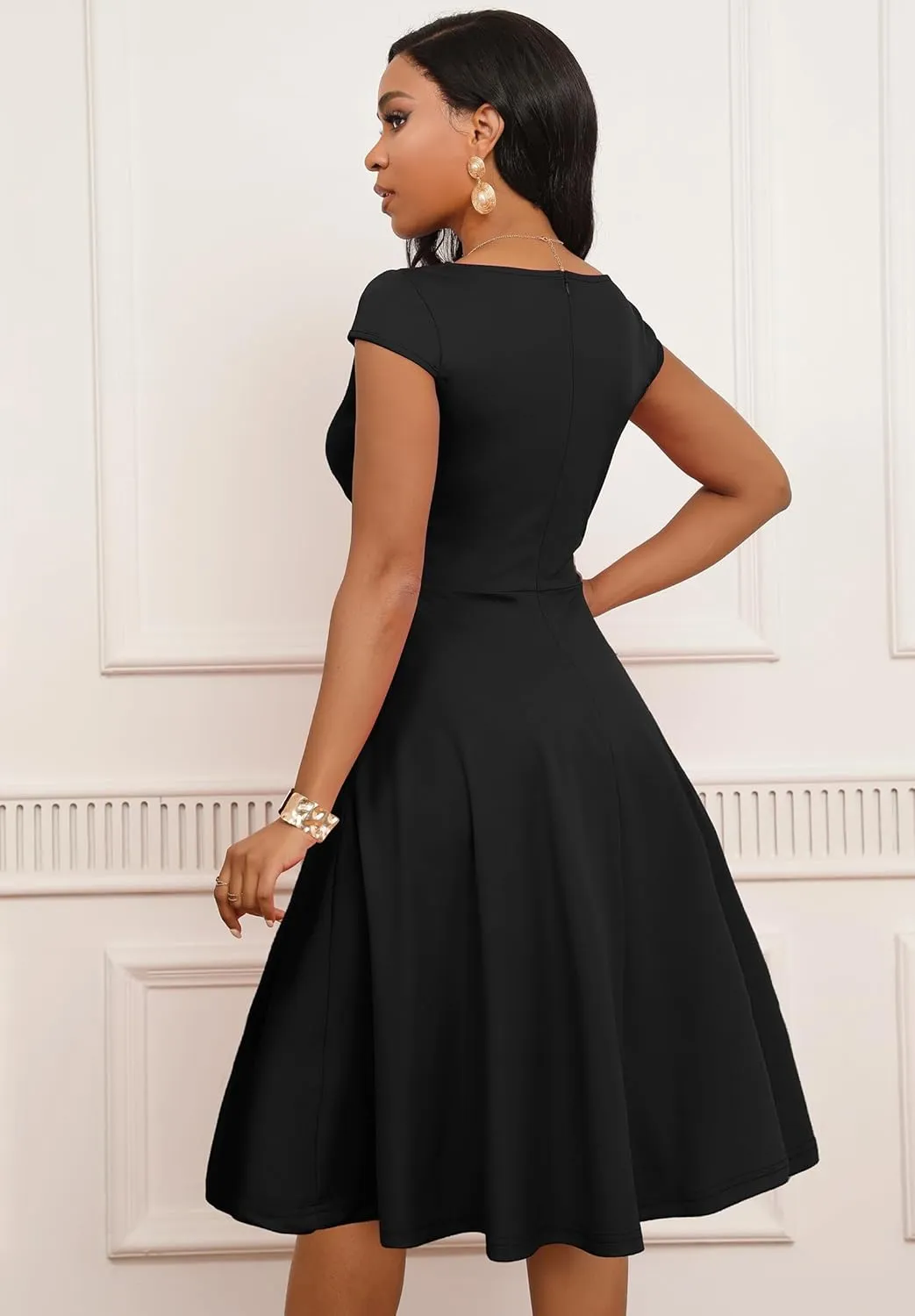 Women Short 1950s Retro Vintage Cocktail Wedding Guest Party Dress for Women