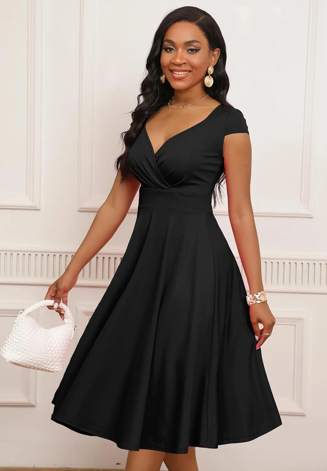 Women Short 1950s Retro Vintage Cocktail Wedding Guest Party Dress for Women