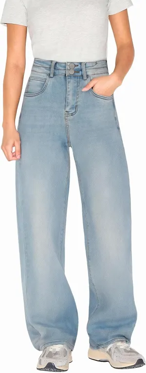 Women's Jeans High Waisted Straight Leg Stretchy Jeans Boyfriends Loose Wide Leg Denim Pants